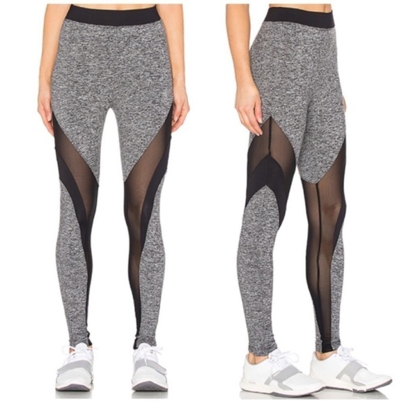 KORAL Frame Heathered Grey Mesh Panel Leggings - Picture 1 of 10